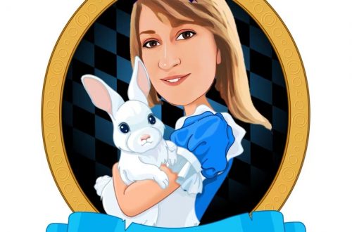 Caroline pictured as Alice in Wonderland