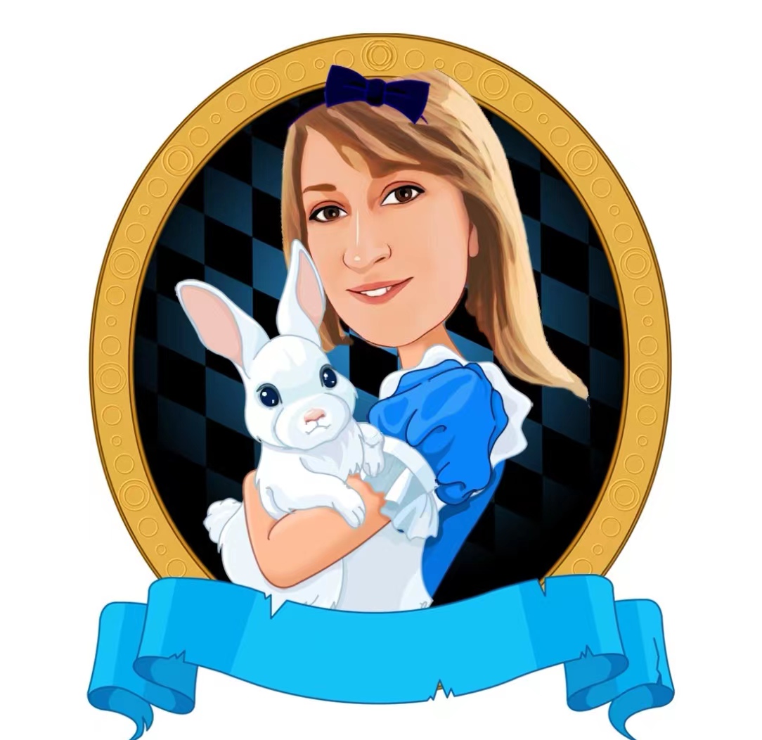 Caroline pictured as Alice in Wonderland